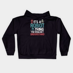 robot, robotics, robot science, robot battle design Kids Hoodie